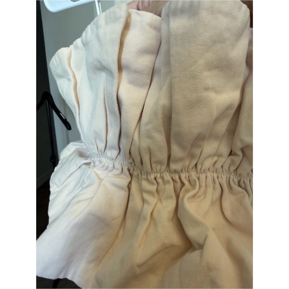 Endless Blue Beige Ruffle Strapless Jumpsuit S - Picture 3 of 7